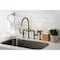 Kingston Brass KS2333KL Industrial Style Bridge Kitchen Faucet with Brass Sprayer, Antique Brass KS2333KL - alternate 3
